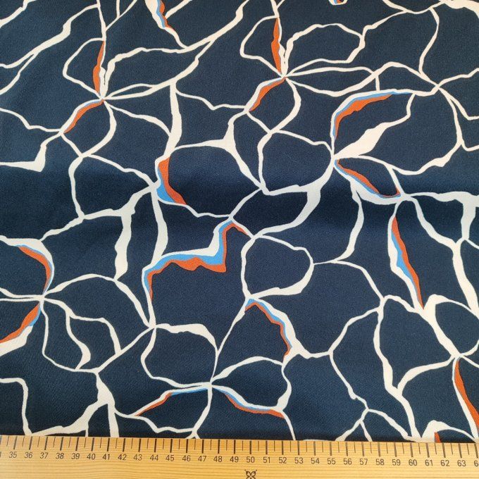 Viscose Stretch Rosella Marine- par 10 cm