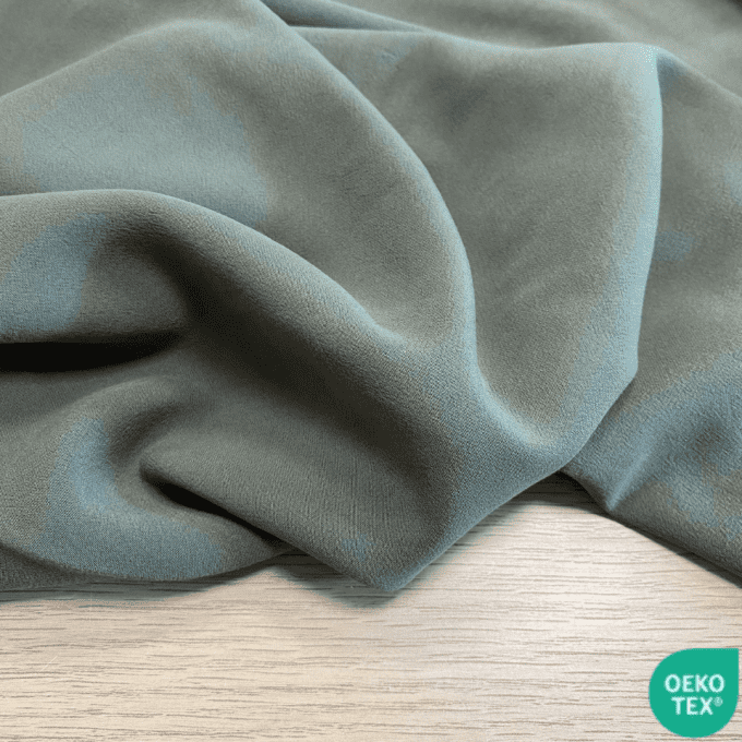 Crêpe Viscose Mat et Doux Olive - par 10 cm 