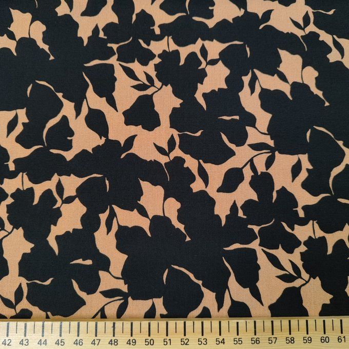 Viscose Oinette Noir et Camel - par 10 cm