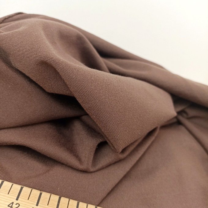 Jersey de Viscose Uni Marron - Coupon de 0.40m